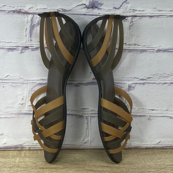 Crocs Isabella Brown Strappy Jelly Sandals Women's Size 10 Comfort Slip On Flats - Picture 5 of 8